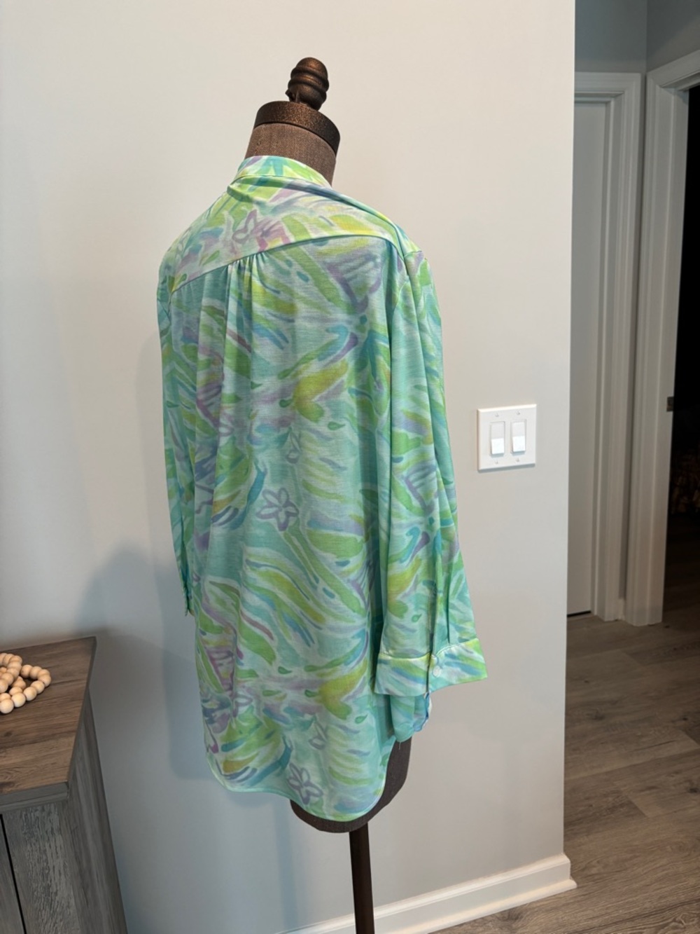 Trisha Tyler Women's Green Tie-Dye Blouse - L - Picture 2 of 5